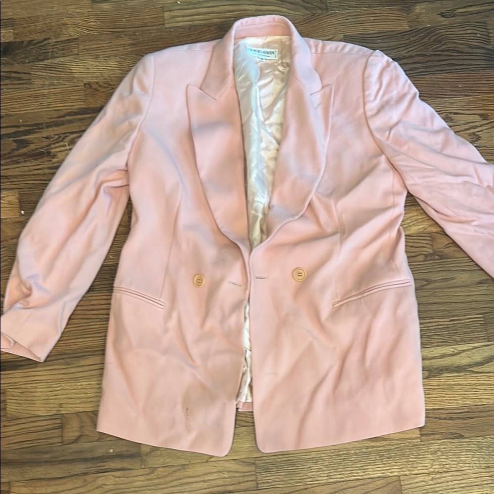 Giorgio Armani Pink Blazer Tailored Fit Notched Lapels